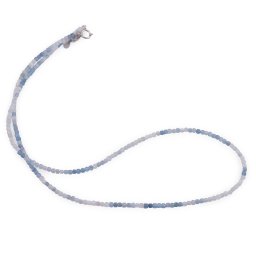 Colier Acvamarin cuburi fatetate cu Argint 925, 2mm