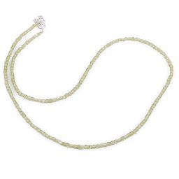 Colier Peridot cuburi fatetate cu Argint 925, 2-3mm