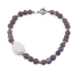 Bratara Viziune Celesta - Iolith 6mm si Opal alb 13-15mm