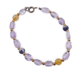 Bratara Puterea Vizionarului - Ametrin 6-8mm, Citrin si Lapis Lazuli 6mm