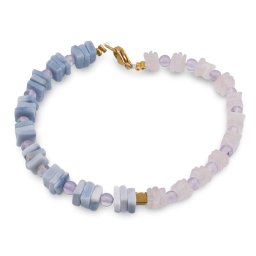 Bratara Cuart roz si Opal albastru patratele 5-6mm cu Ametist sfere 4mm si Hematit auriu cub 3mm