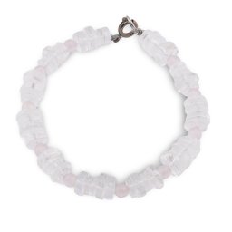 Bratara Cristal de stanca discuri 6-8mm si Cuart roz sfere fatetate 4mm