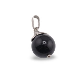 Pandantiv Onix sfera 12mm si element floare