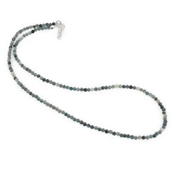 Colier Turmalina albastra sfere fatetate, 3mm