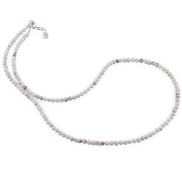Colier Howlit sfere fatetate, 3mm