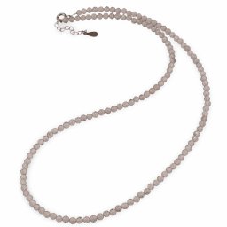 Colier Cuart fumuriu sfere fatetate 3mm si argint 925
