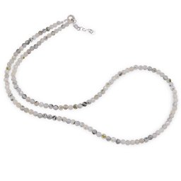 Colier Prehnit sfere fatetate, 3mm