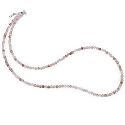 Colier Cuart rutilat rosu sfere fatetate, 3mm