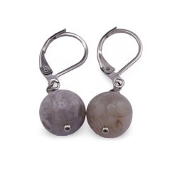 Cercei cu agatatoare Agat Crazy Lace sfere 10mm
