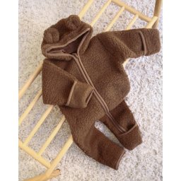 Salopeta din lana merinos pentru bebelusi , brownie (maro) caldura naturala , zursulet de plus, 0-6 luni