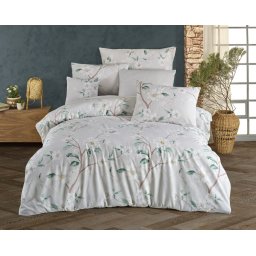 Lenjerie de pat single din bumbac 100% Valentini Bianco Laris