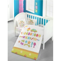Lenjerie de pătuț copii Valentini Bianco VKB10/Abakus