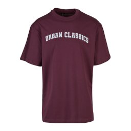 Urban Classics Tricou roșu vin / alb