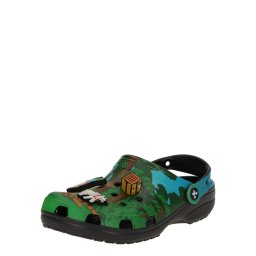 Crocs Pantofi deschiși 'Minecraft' albastru deschis / maro / verde / alb murdar