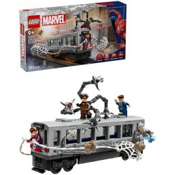 Jucarie LEGO® Marvel, Lupta de pe acoperisul trenului dintre Omul-Paianjen si Doc Ock 76321, 393 piese, 9 ani+