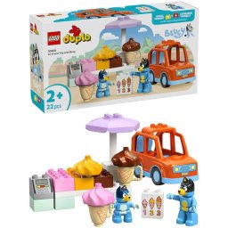 Jucarie LEGO® DUPLO Bluey - Vizita cu Blue la furgoneta de inghetata 10458, 22 piese, 2 ani+