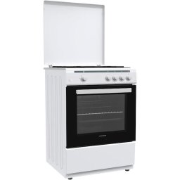 Aragaz Gaz Heinner HFSC-V60WH, 4 arzatoare, Gaz, Aprindere electrica, Dispozitiv de siguranta plita si cuptor, Duze GPL incluse, 60 cm, Alb