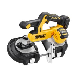 Fierastrau cu banda pe acumulator DeWALT DCS378N, 18V XR, motor fara perii, putere 530W, viteza maxima 174 m/min, viteza variabila, capacitate mare de taiere 86 mm, iluminare LED, schimbare rapida si usoara a lamei, nu include incarcator/acumulator