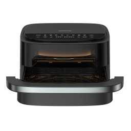 Friteuza cu aer cald si cuptor pizza 2 in 1 Heinner pizza EastFry HPAF-B4DC22BK, 2200W, capacitate 4L si 25.4 diametru pizza, control digital, 9 programe presetate, programe presetate, 40-230 grade, timer 60 min, Negru
