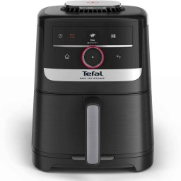 Friteuza cu aer cald Tefal Easy Fry Silence EY5728EO, 1670W, 5L, 55 programe automate, gatire crocanta si silentioasa, tehnologie Extra Crisp, Smart Assist, Easy Clean & Store, Argintiu & Negru
