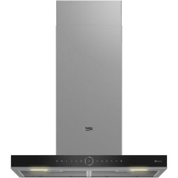 Hota incorporabila decorativa Beko BHCB67841BBHSI, Putere de absorbtie 415 mc/h, Air Cleaning Mode, Smell Sense, 3 trepte de viteza, Iluminare cu LED, Auto Shut-Down, 60 cm, Negru/Inox