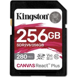 Card de memorie Kingston Canvas React Plus SD, 256 GB, SDXC, Class 10