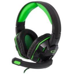 Casti Gaming Esperanza EGH380 VENOM, microfon, jack 3.5mm, Negru/Verde