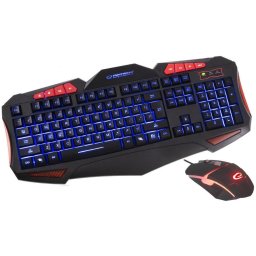 Kit Tastatura si Mouse Gaming Esperanza Shelter EGK3000, Negru