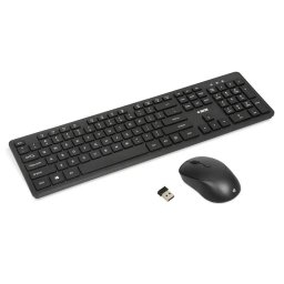 Set tastatura si mouse wireless iBOX IKM5010W, standard, 104 taste, Negru