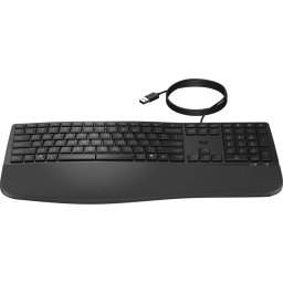 Tastatura HP 480 Comfort, cablu USB, rezistenta la apa, 442,7x214,9x34,1mm, Negru