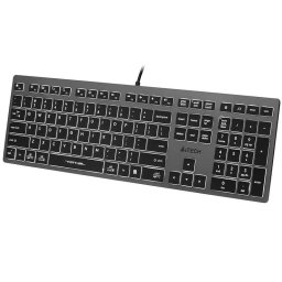 Tastatura A4Tech, Fstyler FX60H (iluminare din spate alba), Negru-Gri