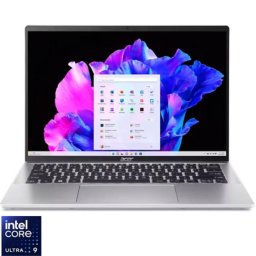 Laptop Acer Swift Go 14, SFG14-74-90EF, procesor Intel® Core™ Ultra 9 285H, 14 inch, WUXGA, OLED, 16GB LPDDR5X RAM, 1TB SSD, Intel® Arc™ 140T GPU, Windows 11 Home, Argintiu