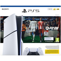 Consola PlayStation 5 (PS5) Slim, Disc Edition, 1TB SSD, E-Chassis, EA Sports FC 26 Bundle, Alb-Negru