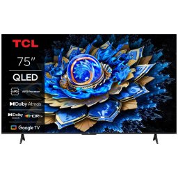 Televizor Smart QLED TCL 75T69C, 189 cm, Ultra HD 4K, Google TV, Clasa F
