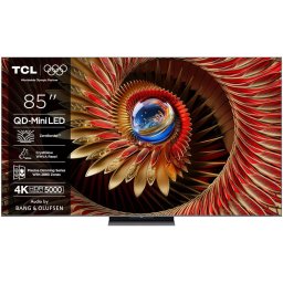 Televizor Mini LED TCL 85Q8C, 215 cm, Google TV Ultra HD 4K, 100 Hz, Clasa E, Negru