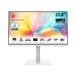 Monitor MSI Modern MD2412PW, IPS, 23.8 inch, Full HD, 1920 x 1080, HDMI, Boxe, Pivot, 100 Hz, 1ms (MPRT) / 4ms (GTG), Alb