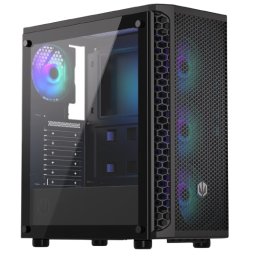 Carcasa Endorfy Signum 300 ARGB, Mid-Tower, 2 x USB, 4 ventilatoare ARGB incluse plus Controller, Negru