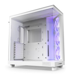 Carcasa NZXT H6 Flow RGB Mid-Tower Dual-Chamber, Mid-Tower, Alb