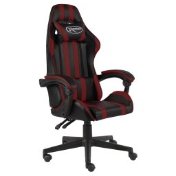 Gossi scaun de racing, negru si rosu vin, piele ecologica