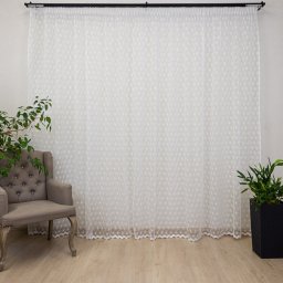 Perdea Hiko brodata, nesifonabila Garden flower allover, cu rejansa
