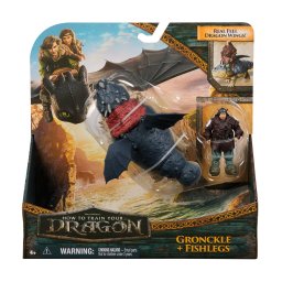 Dreamworks Dragons World of Berk - How to Train Your Dragon set 2 figurine Viking & Dragon Assortment, Fishlegs & Gronckle, Multicolor, 4 ani+