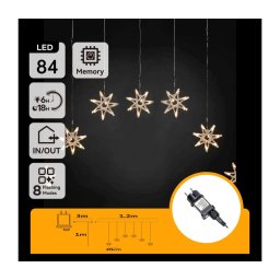 Aigostar - Ghirlandă LED pentru exterior 84xLED/230V 1,2x1m IP44 alb cald cu fulgi de nea