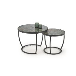 Set de 2 mese de cafea AURORO, verde/antracit