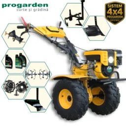 ProGARDEN Pachet Campo 873 Alpine motocultor 7CP + Prasitoare PRS20-45 + Plug simplu + Plug bilonat/rarita + Adaptor + 2 Roti metalice 350x6 + 3L Ulei