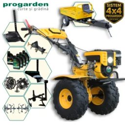 ProGARDEN Pachet Campo 873 Alpine motocultor 7CP + Prasitoare PRS20-45 + Remorca RM500T + Plug simplu + Plug bilonat/rarita + Adaptor reglabil + 2 Roti metalice 350x6 + 5L Ulei