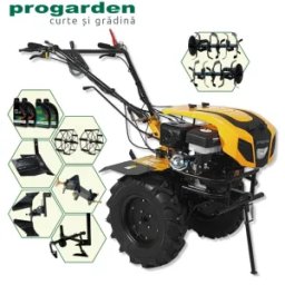 ProGARDEN Pachet Campo 1844 Motocultor 18CP + Plug bilonat + Plug reversibil + Prasitoare + Adaptor + 2 roti metalice 540x170 + 4L Ulei