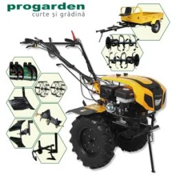 ProGARDEN Pachet Campo 1844 Motocultor 18CP + Remorca RM600C + Plug bilonat + Plug reversibil + Prasitoare + Adaptor + 2 roti metalice 540x170 + 4L Ulei