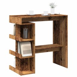 Masa de bar cu suport de depozitare din lemn vechi GartenMobel Dekor