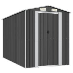 Magazie Sopron de Gradina, 192x357x223 cm, Metalica, Usi Glisante, 4 Guri Aerisire, Gri Antracit