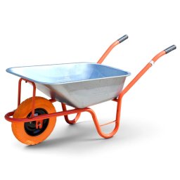 Roaba cu cuva zincata 80 l, roata plina poliuretan 3.50-8, janta metalica, Evotools, model 80C,
